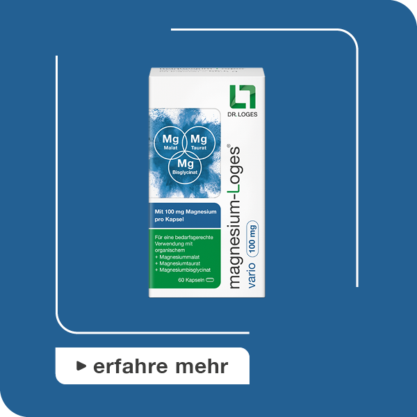 Präparateteaser magnesium-Loges Teaser mit Link zur Produktseite magnesium-Loges vario 100mg